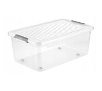 Contenitore Keeeper 37 L trasparente con coperchio e ruote
