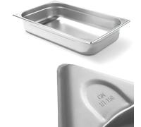 HENDI Contenitore Gastronorm, GN 1/1, resistenza termica -40 °C a 300 °C, compatibile con i forni a convezione, frigoriferi, bagno María, chafing dishes, 21L, 530x325x(H)150mm, acciaio inox