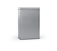 Cestino a sensore touchless, 50L, in acciaio inox, con soft close, a batteria, timer, con display a LED