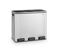 Klarstein Grandmaster Trash Cestino a Pedale 54l / 3x18L silenzioso PP Acciaio Inox