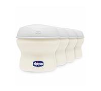 Chicco Contenitori Latte Materno, 4 Contenitori Multiuso Con Tettarella inclusa, Conserva il Latte, Chiusura Con Tappo Ermetico, Adatto a Frigo e Freezer, Natural Feeling, 0m+