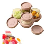 Contenitore Merenda Bambini - 4 Pezzi con Vassoio Graduato Piccoli e Adatti al Microonde,Contenitori Conserva Cibo e Preparazione Pasti,Per Purea di Frutta in Polvere Casa Hotel Viaggio Campeggio Picn