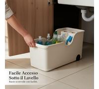 Contenitore Mobile Cucina, Scatola Sotto Lavello Impilabile, per Dispensa