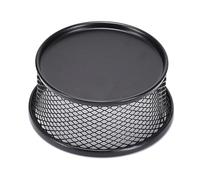 Contenitore multifunzionale per accessori da scrivania, include graffette, puntine da disegno, struttura in metallo, stile moderno, organizer aperto sulla parte superiore