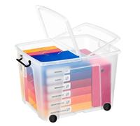 Contenitore per archiviazione Strata Smart Box - 166910 Contenitore per archivio ufficio 48,5x60x41,5 cm in PPL da 75l di colore trasparente in confezione da 1 Pz.