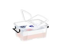 Contenitore con doppio coperchio in ppl 12L Strata riciclabile impilabile traspa