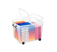 Contenitore per archiviazione Strata Smart Box - 166910 Contenitore per archivio ufficio 48,5x60x41,5 cm in PPL da 75l di colore trasparente in confezione da 1 Pz.