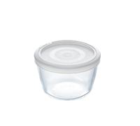 Contenitore Multiuso Tondo C/Coperchio Cm 12 Pyrex | Bianco, formato rotondo, coperchio a pressione con guarnizione in silicone, adatto per microonde, forno e congelatore
