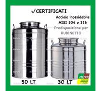 CONTENITORE OLIO ALIMENTI BELVIVERE ACCIAIO INOSSIDABILE FUSTO BIDONE 30-50 LT