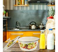 Contenitore Olio Ciotole Smaltate Coperchio Gli Stimelli Della Cucina Smalto