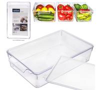 Contenitore organizer da frigorifero con coperchio per spezie e alimenti