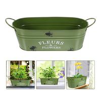 Contenitore Ovale Secchiello Metallo Iron Flowerpot Vaso Per Piante Vintage