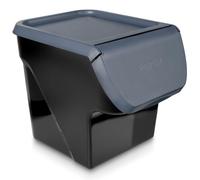Contenitore Patate Cipolle Plastica Nero Cestino Salvaspazio Impilabile 13L Vild