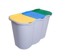 CONTENITORE PATTUMIERA RACCOLTA DIFFERENZIATA BIDONE 3 SCOMPARTI 80 LITRI