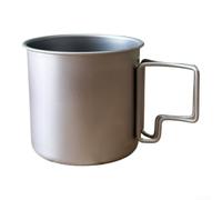 Contenitore per acqua in acciaio inox con manico pieghevole, per viaggi e per uso esterno, capacità 380 ml, leggero, 111 g, design per una facile portabilità (9 cm)