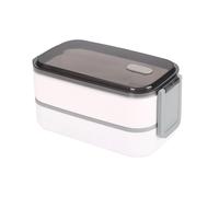 Contenitore per alimenti a doppio scomparto a 2 livelli con coperchio ermetico