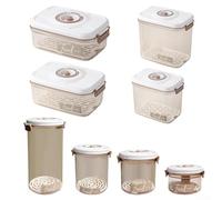 Contenitore per alimenti con chiusura sottovuoto e coperchio a prova di perdite, con porta a pulsante per una facile manipolazione, compatibile con pompa a vuoto (rotondo 2,3 L)