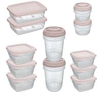 Contenitore per alimenti con coperchio set 12 barattoli frigo impilabile cucina