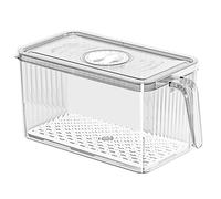 Contenitore per alimenti con maniglia per frigorifero, organizer da cucina per verdure, uova, congelatore, sicuro, con coperchio