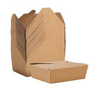 Contenitore per Alimenti da Asporto, 25 Pezzi Scatola di Carta Kraft per Alimenti, Cartone per Insalata, a Prova di Olio e Acqua, per Sandwich, Cheesecake, Hamburger (1000ml)