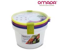 Contenitore per Alimenti Frigorifero, Set da 3, Omada Design, 1,6 lt, Sanaliving