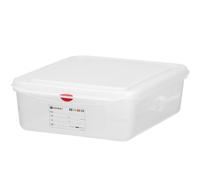 Contenitore per alimenti GN 1/2 con etichetta e coperchio, 4 l, 325x265x65 mm