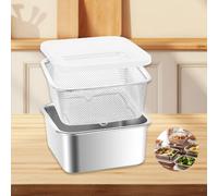 Contenitore per alimenti in acciaio inossidabile con colino, set di colini,