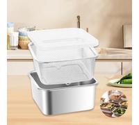 Contenitore per alimenti in acciaio inossidabile con colino, set di scolapasta,