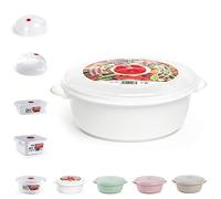Contenitore per alimenti in plastica per congelatore e microonde, con coperchio ventilato, per riscaldare gli alimenti, sfiato per il rilascio del vapore, contenitore ermetico da cucina (1,5 l,