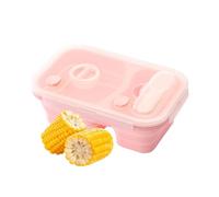 Contenitore per alimenti in silicone, contenitore per il pranzo, a prova di perdite, contenitore per insalata, pieghevole, contenitore per il pranzo portatile in silicone con scomparti, per studenti