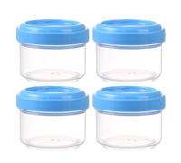 Contenitore per Alimenti Mini barattoli di plastica trasparente da 4 pezzi con coperchi a tenuta stagna Contenitore rotondo trasparente Contenitori riutilizzabili da 35 ml per (C, 4.5x4.5x3.5cm)