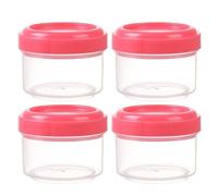 Contenitore per Alimenti Mini barattoli di plastica trasparente da 4 pezzi con coperchi a tenuta stagna Contenitore rotondo trasparente Contenitori riutilizzabili da 35 ml per (G, 4.5x4.5x3.5cm)