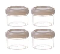 Contenitore per Alimenti Mini barattoli di plastica trasparente da 4 pezzi con coperchi a tenuta stagna Contenitore rotondo trasparente Contenitori riutilizzabili da 35 ml per (A, 4.5x4.5x3.5cm)