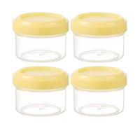 Contenitore per Alimenti Mini barattoli di plastica trasparente da 4 pezzi con coperchi a tenuta stagna Contenitore rotondo trasparente Contenitori riutilizzabili da 35 ml per (B, 4.5x4.5x3.5cm)