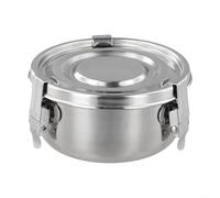 Contenitore per alimenti multistrato in acciaio inossidabile con anelli di tenuta a tenuta stagna, perfetto per conservare pasti, fuoriuscite e organizzare il cibo (10 cm)