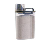 Contenitore per alimenti per animali domestici, in plastica, portatile, per cani e gatti, con misurino, dispenser per alimenti per cani e gatti (verde, 2 kg)