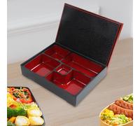 Contenitore per alimenti rosso e nero Bento Box giapponese per picnic