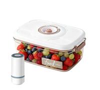 Contenitore per alimenti sottovuoto da 1,2 l, con pompa per vuoto elettrica Gen, materiale per uso alimentare, organizer rettangolare per frigorifero, per la preparazione e la conservazione dei pasti