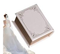 Contenitore per anelli a forma di libro - scatola per fedi nuziali e gioielli, per gioielli a for ma di lib ro, magica scatola per anelli vintage a forma di libro, regalo di nozze per la sposa e