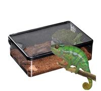 Contenitore per animali domestici per rettili con ventilazione, traspirante e anti-fuga, sicuro, ermetico per ragni, lucertole, coleotteri, grigliate e terrario portatile per l'allevamento, tra