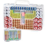 Contenitore per batterie con doppio lato, contenitore per 269 batterie AA, AAA, AAAA, 3A, 4A, 9V, C, D, al litio, 4LR44, CR2, CR123A, CR1632, CR2032, 18650, colore: bianco