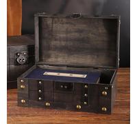 Contenitore per baule del tesoro in legno, antico, contenitore per ricordi,