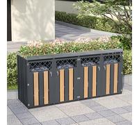 Contenitore per bidoni della spazzatura, con fori di ventilazione a forma di diamante, scomparti per archiviazione Trash, chiudibile, quattro porte, superficie di impianto