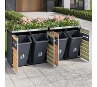 Contenitore per bidoni della spazzatura, con fori di ventilazione a forma di diamante, scomparti per archiviazione Trash, chiudibile, quattro porte, superficie di impianto.