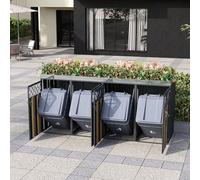 Contenitore per bidoni della spazzatura, con fori di ventilazione a forma di diamante, scomparti per archiviazione Trash, chiudibile, quattro porte, superficie di impianto.