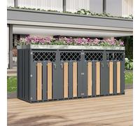 Contenitore per bidoni della spazzatura, con fori di ventilazione a forma di diamante, scomparti per archiviazione Trash, chiudibile, quattro porte, superficie di impianto