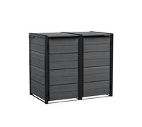 Contenitore per bidoni della spazzatura Hide Away | 480 litri flessibile espandibile | telaio in acciaio | con molle a gas | antracite | effetto legno realistico | resistente alle intemperie e senza