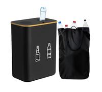 Contenitore per Bottiglie a Rendere Relaxdays 160 l, 2 Sacchetti, H x L x P: 75 x 57 x 37 cm, per Vetro e plastica, Nero