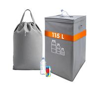 Contenitore per bottiglie di pegno, con borsa per il trasporto rimovibile, 115 l, raccoglitore per bottiglie di pegno con coperchio e maniglie, per bottiglie da 30 a 45 bottiglie