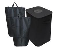 Contenitore per Bottiglie vuote Relaxdays, 100 L, 2 sacche, abbinabile, riciclabile, Raccoglitore di flaconi, Nero